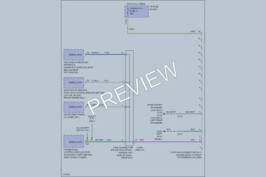 2000 Pontiac Firebird Computer Data Lines wiring diagram preview