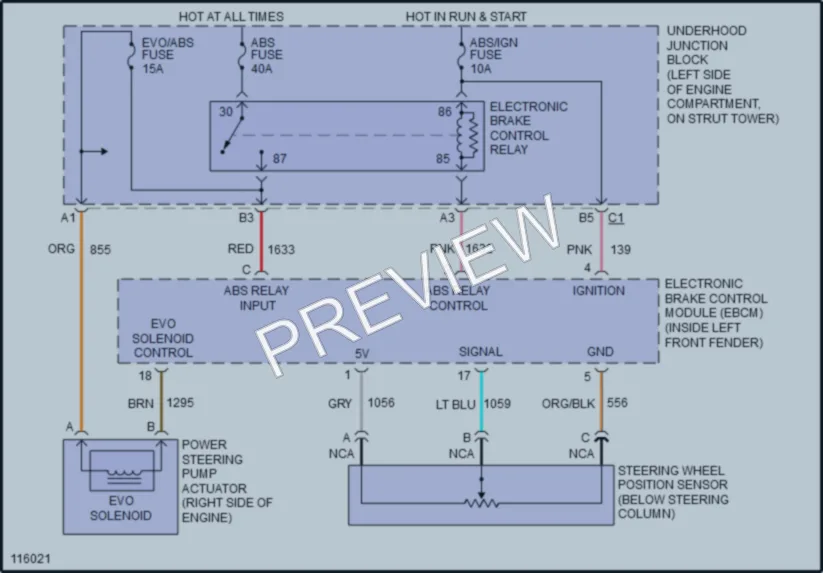 2000 Pontiac GrandAm Electronic Power Steering wiring diagram preview