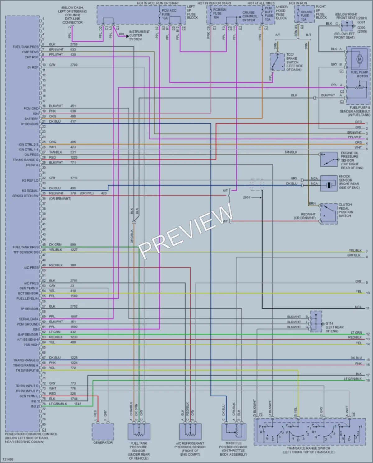 2000 Pontiac GrandAm Engine Performance wiring diagram preview