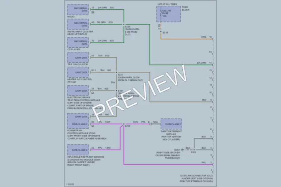 2000 Pontiac GrandPrix Computer Data Lines wiring diagram preview