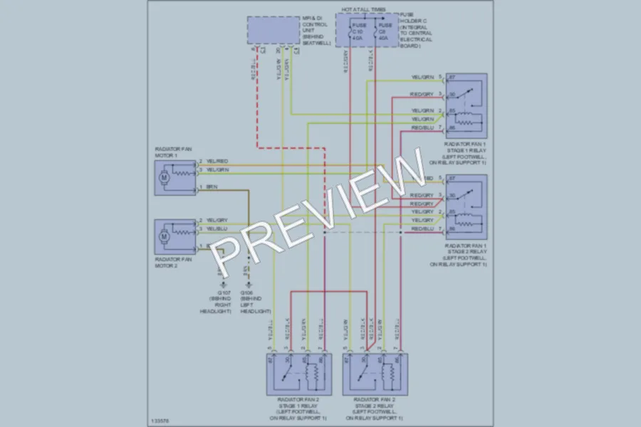 2000 Porsche 911 Cooling Fan wiring diagram preview