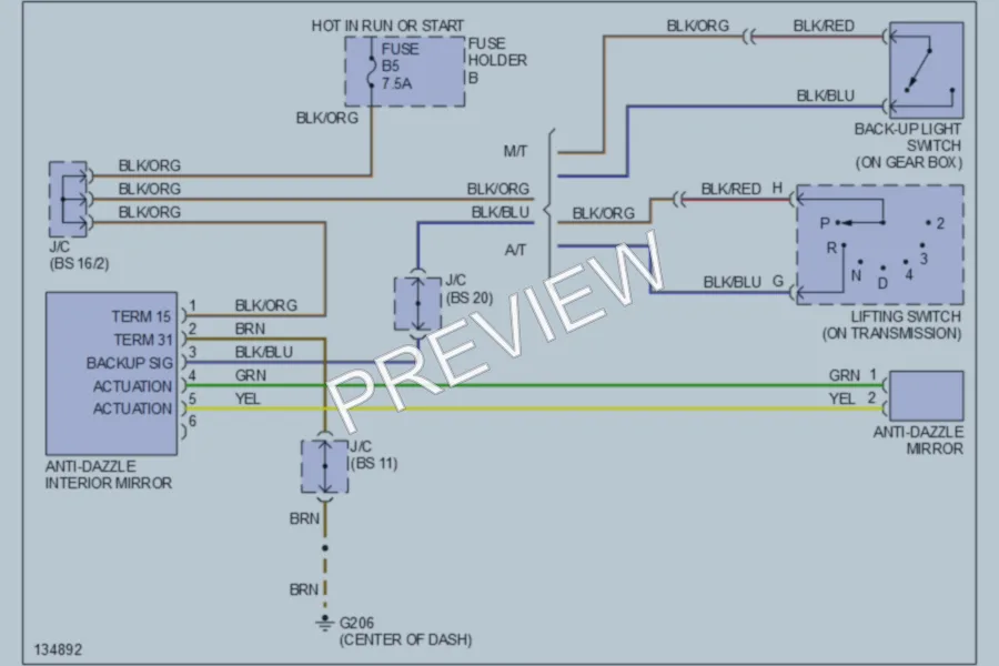 2000 Porsche Boxster Power Mirrors wiring diagram preview