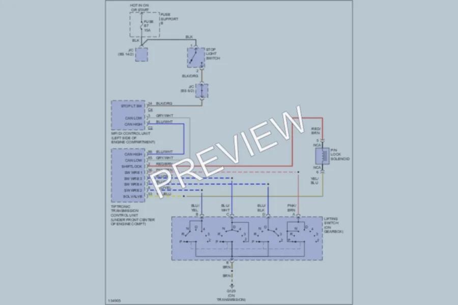 2000 Porsche Boxster Shift Interlocks wiring diagram preview