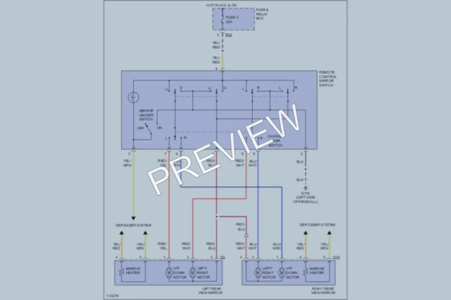 2000 Subaru Legacy Power Mirrors wiring diagram preview