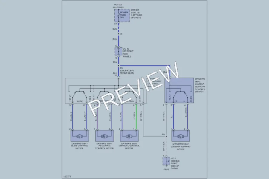 2000 Toyota 4Runner Power Seats wiring diagram preview