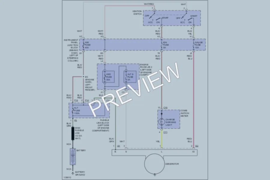 2000 Toyota Camry Starting Charging wiring diagram preview