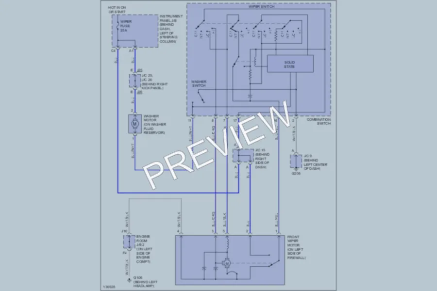 2000 Toyota Camry Wiper Washer wiring diagram preview