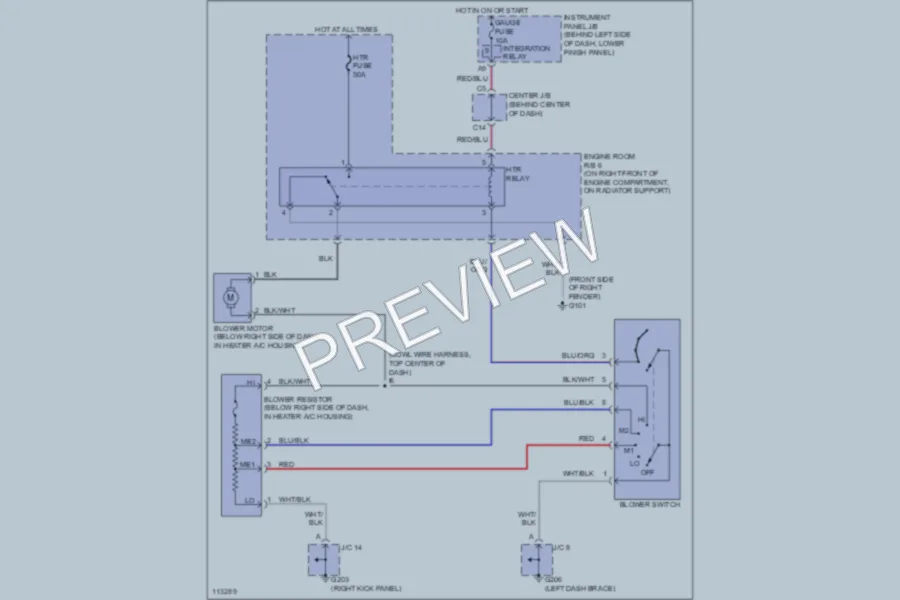 2000 Toyota Corolla Air Conditioning wiring diagram preview