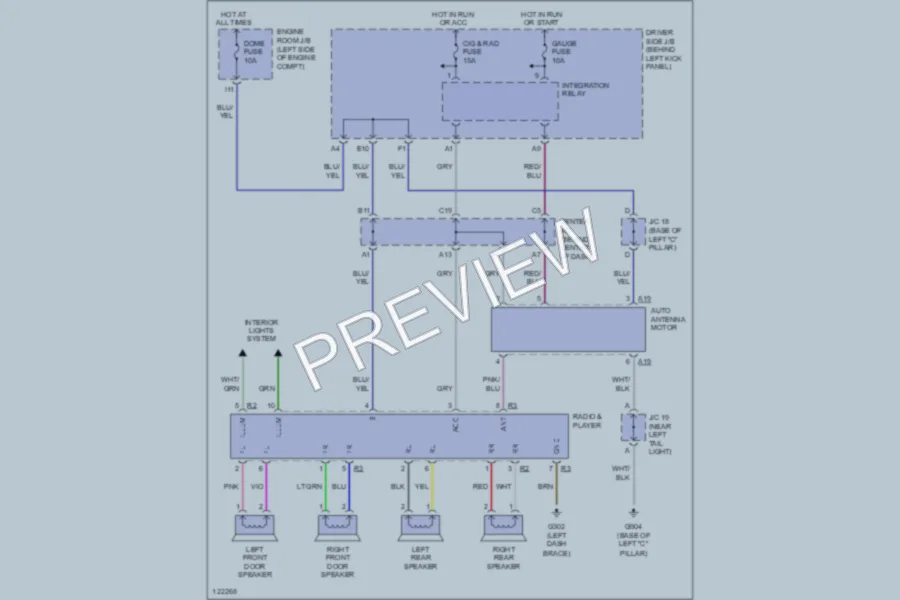2000 Toyota Corolla Radio wiring diagram preview