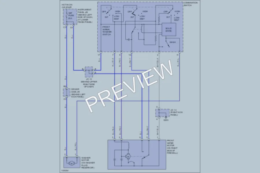 2000 Toyota Corolla Wiper Washer wiring diagram preview