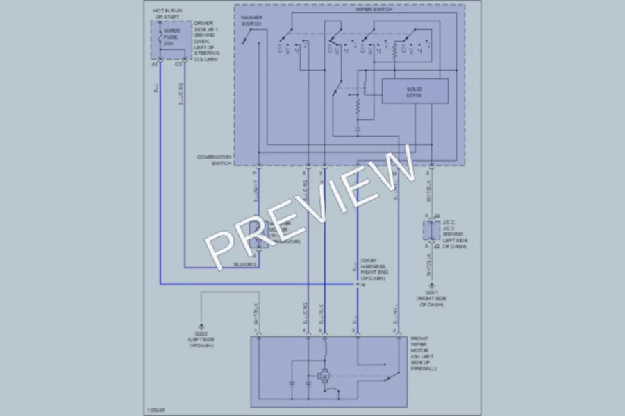 2000 Toyota Sienna Wiper Washer wiring diagram preview
