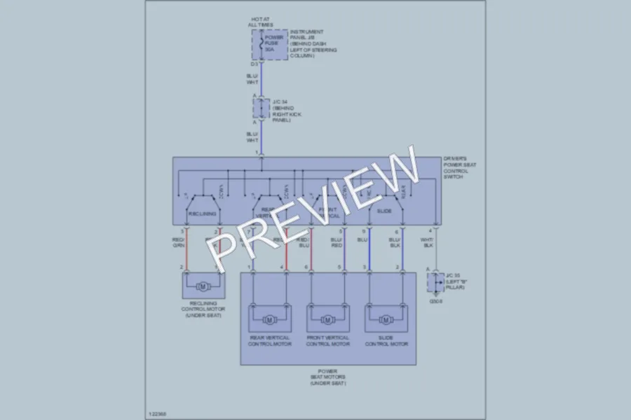 2000 Toyota Solara Power Seats wiring diagram preview