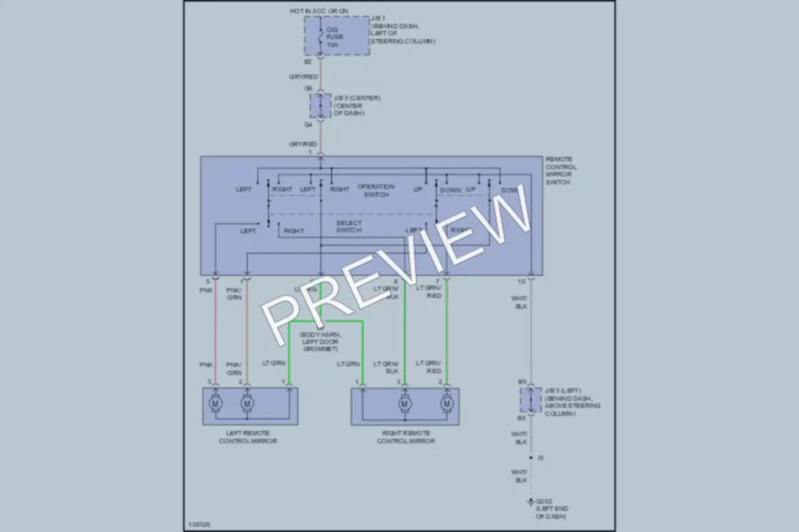 2000 Toyota Tacoma Power Mirrors wiring diagram preview