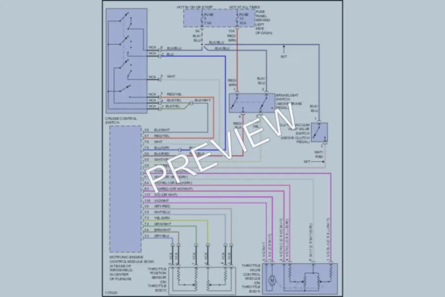 2000 Volkswagen Golf Cruise Control wiring diagram preview