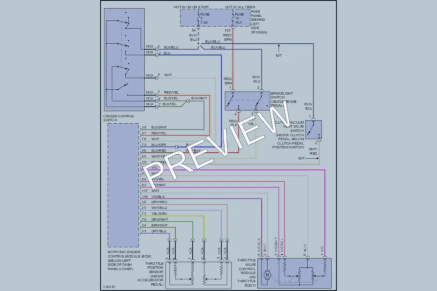 2000 Volkswagen NewBeetle Cruise Control wiring diagram preview