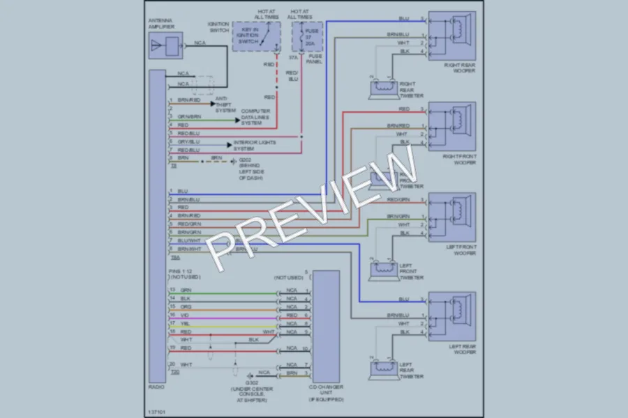 2000 Volkswagen Passat Radio wiring diagram preview