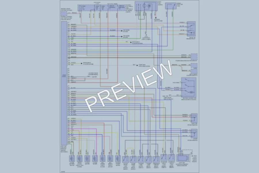 2000 Volvo C70 Power Top Sunroof wiring diagram preview