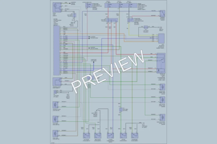 2000 Volvo S40 Power Door Locks wiring diagram preview