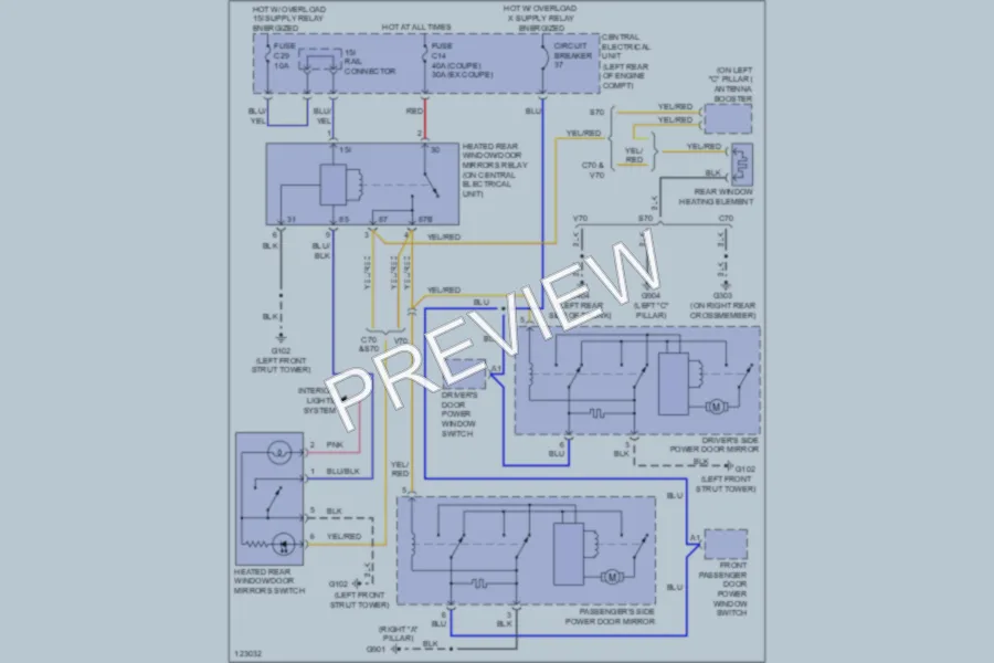 2000 Volvo S70 Defoggers wiring diagram preview