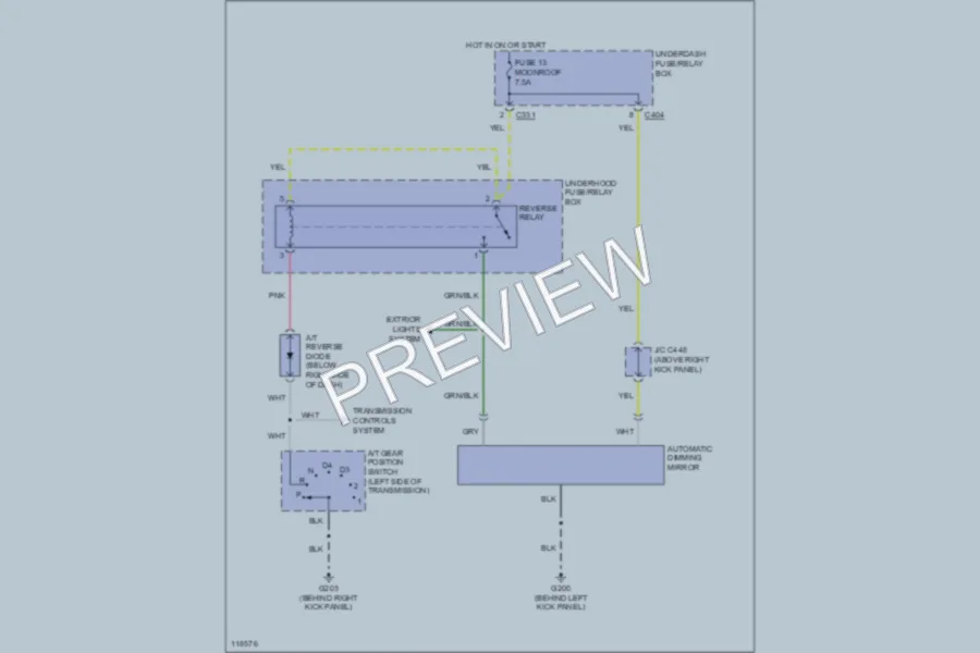 2001 Acura 35RL Power Mirrors wiring diagram preview