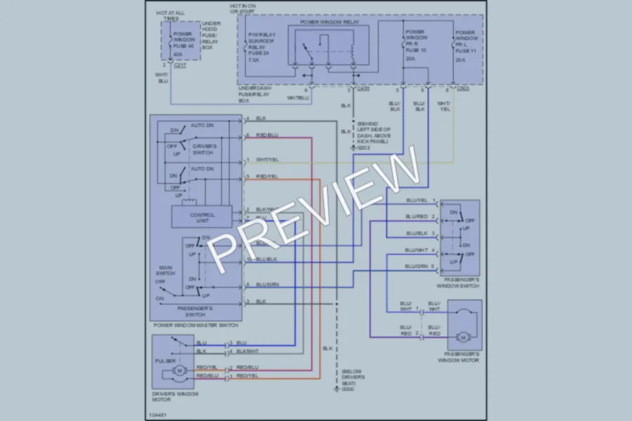 2001 Acura Integra Power Windows wiring diagram preview