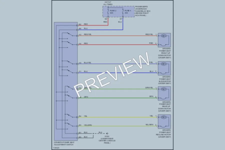 2001 Acura MDX Power Seats wiring diagram preview