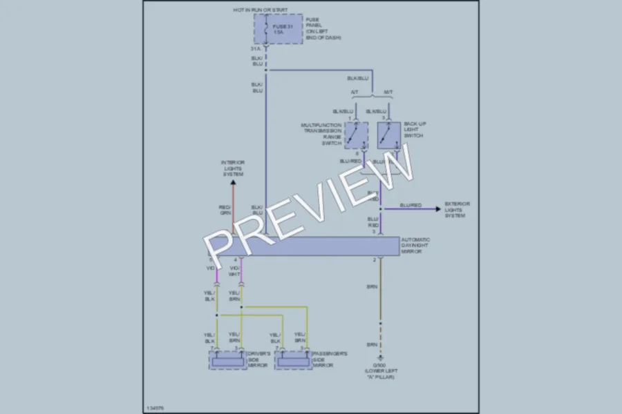 2001 Audi A4 Power Mirrors wiring diagram preview