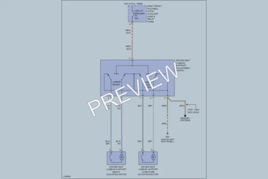 2001 Audi A8 Power Seats wiring diagram preview