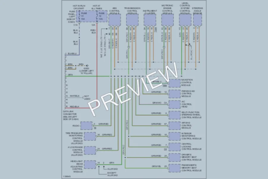 2001 Audi AllroadQuattro Computer Data Lines wiring diagram preview