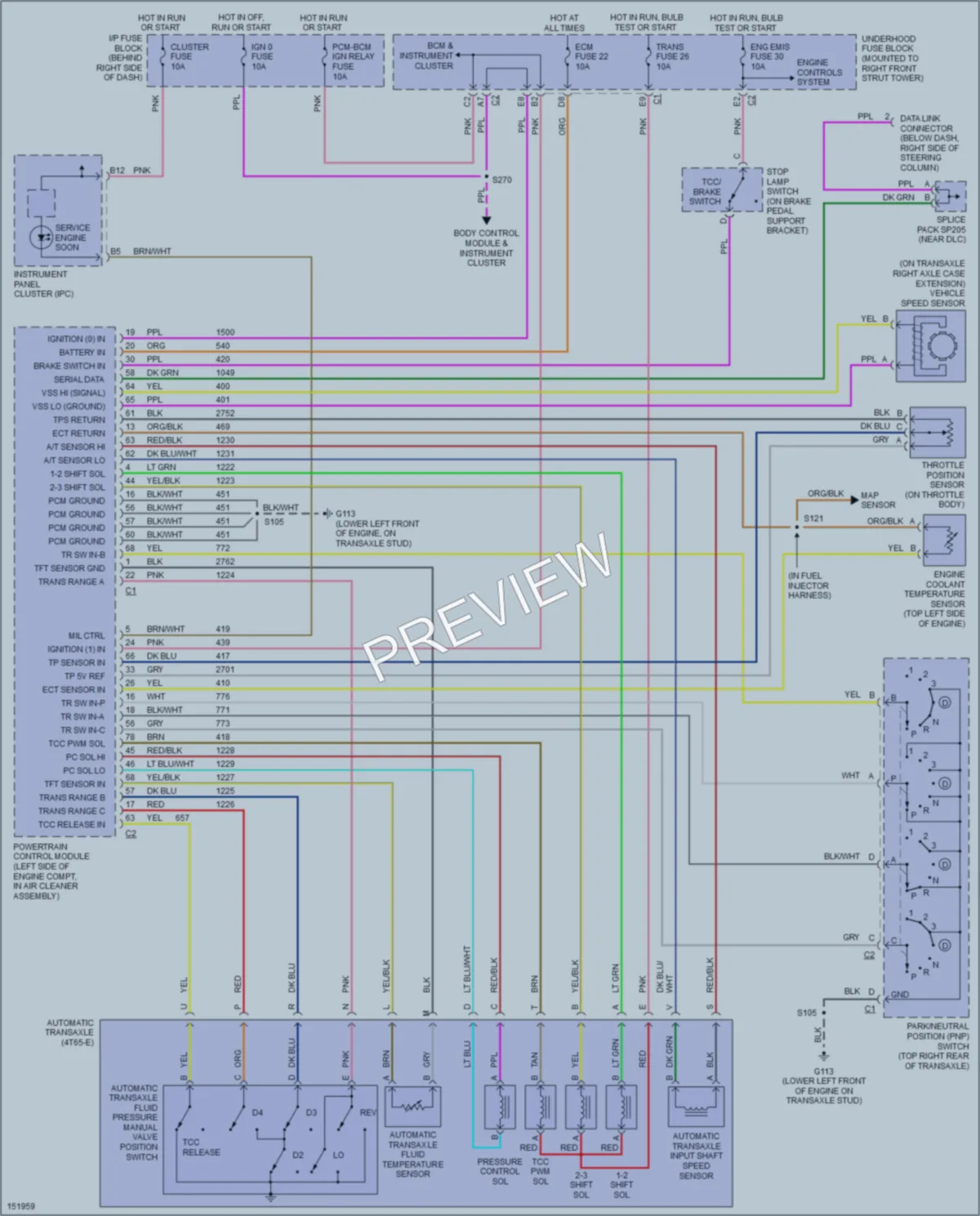 2001 Buick Century Transmission wiring diagram preview