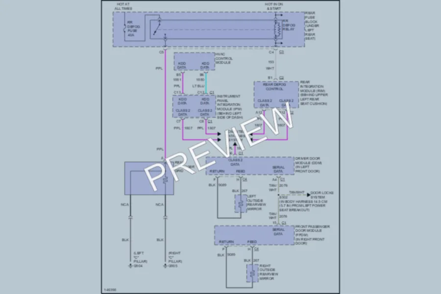 2001 Buick LeSabre Defoggers wiring diagram preview