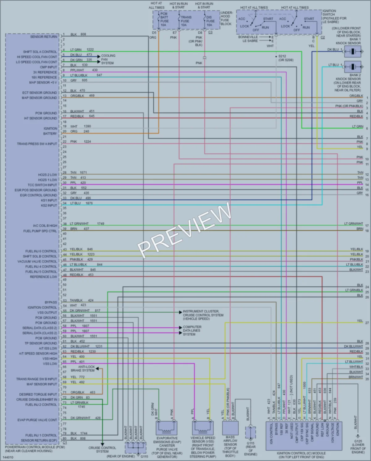 2001 Buick LeSabre Engine Performance wiring diagram preview