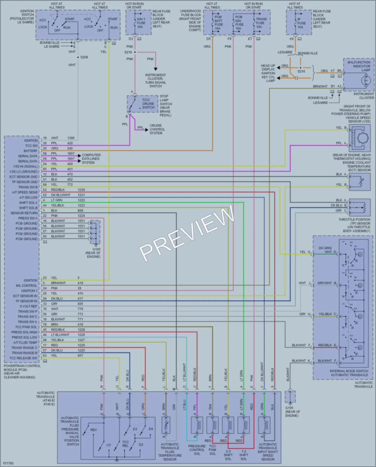 2001 Buick LeSabre Transmission wiring diagram preview