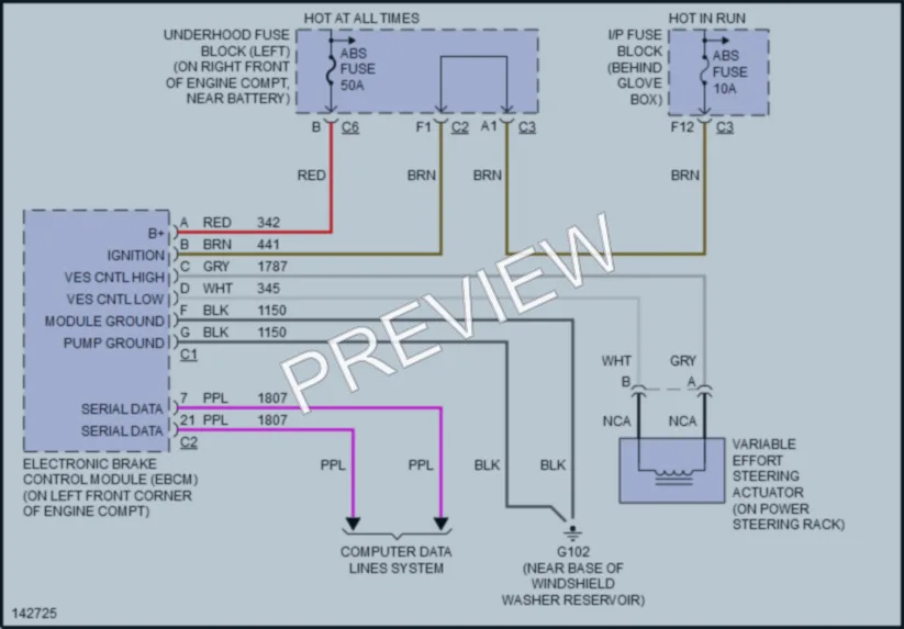 2001 Buick ParkAvenue Electronic Power Steering wiring diagram preview