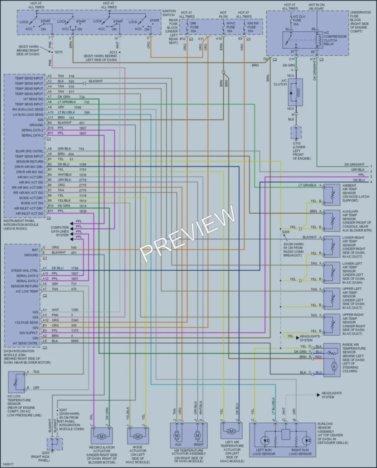 2001 Cadillac DeVille Air Conditioning wiring diagram preview