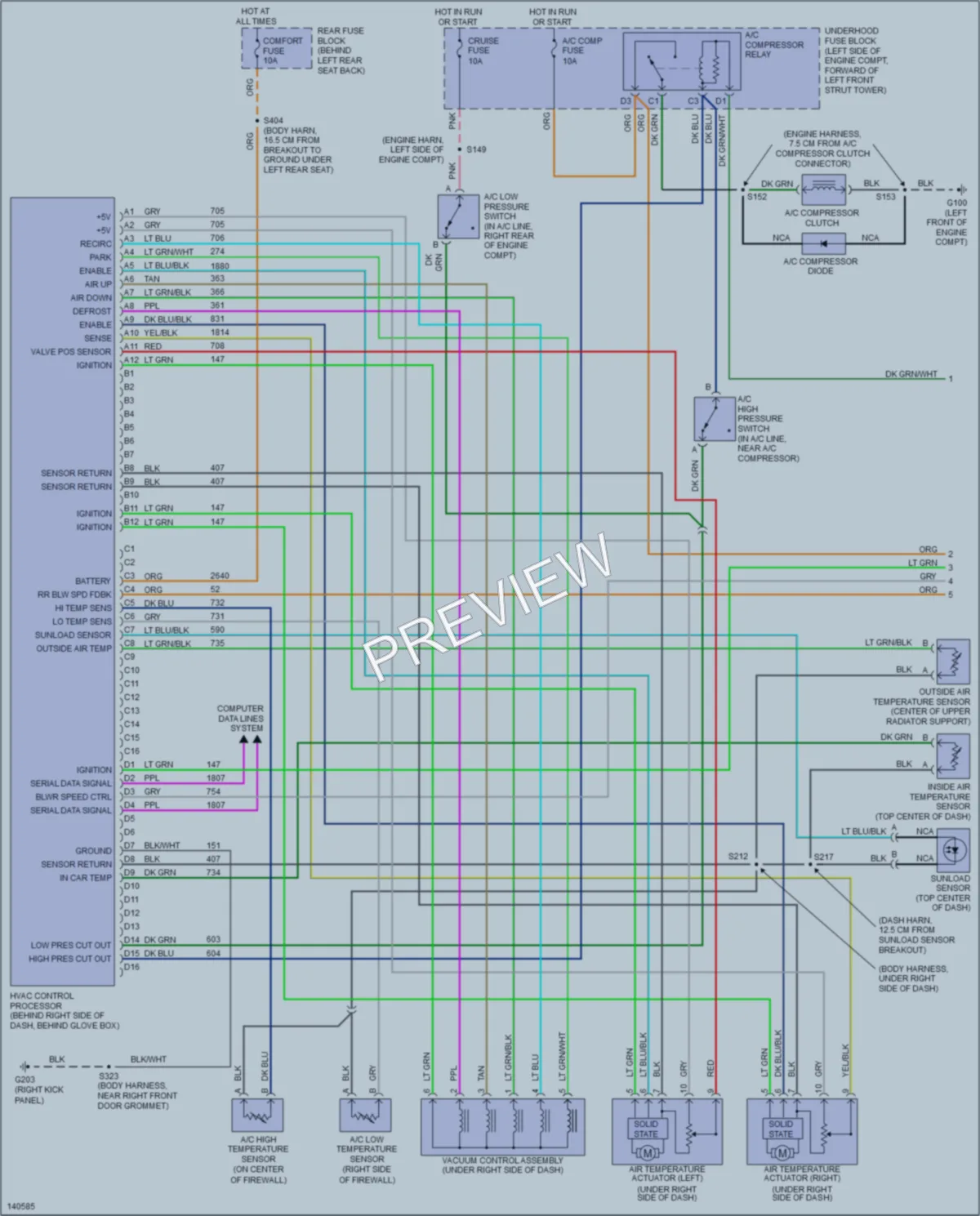 2001 Cadillac Eldorado Air Conditioning wiring diagram preview