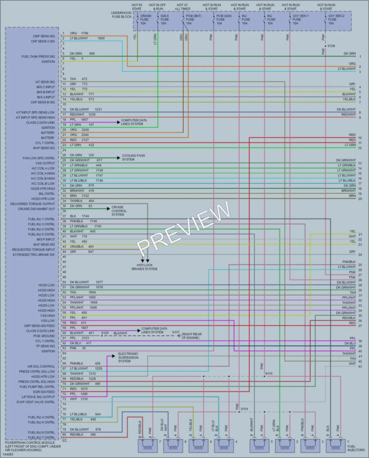 2001 Cadillac Eldorado Engine Performance wiring diagram preview