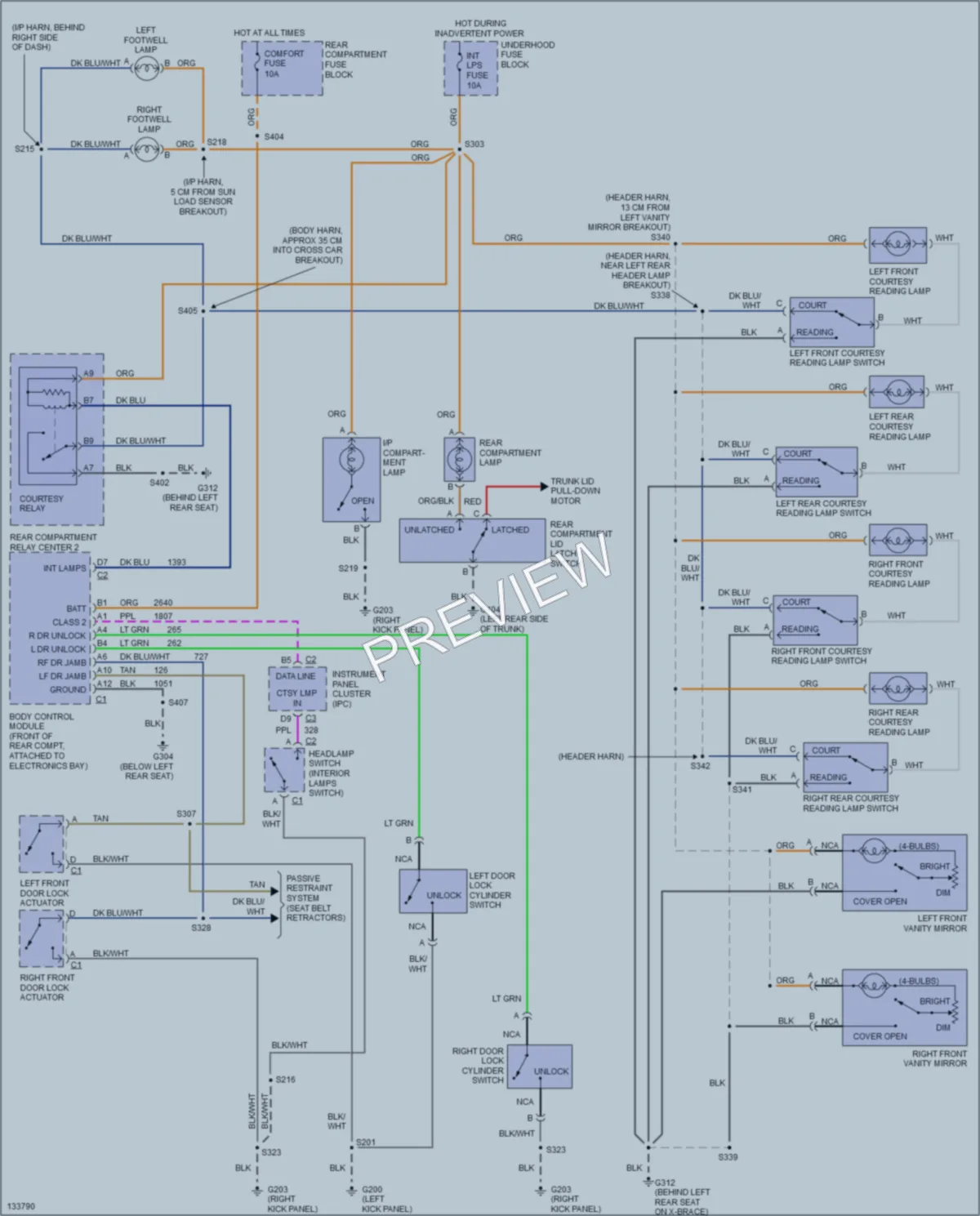 2001 Cadillac Eldorado Interior Lights wiring diagram preview
