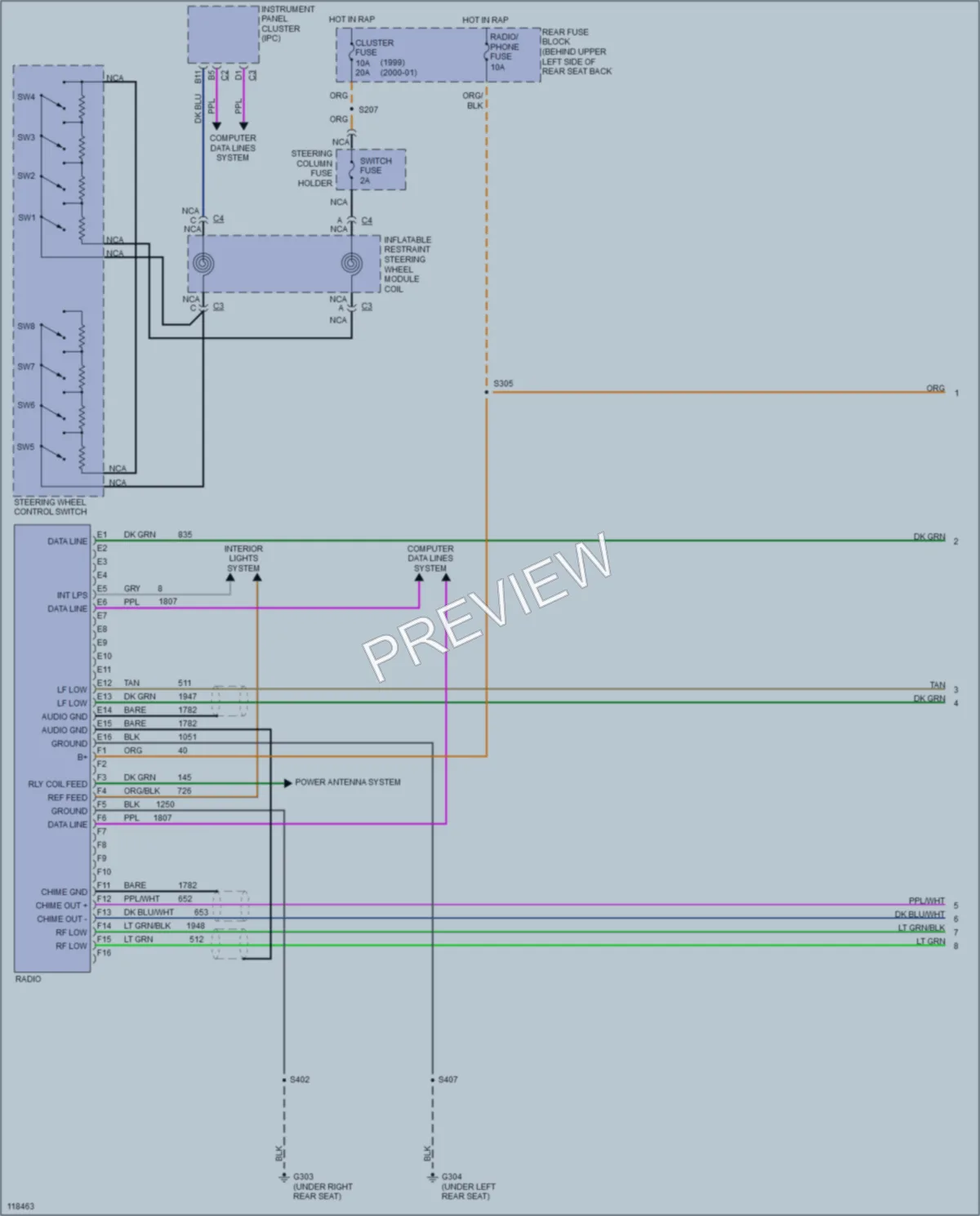 2001 Cadillac Eldorado Radio wiring diagram preview