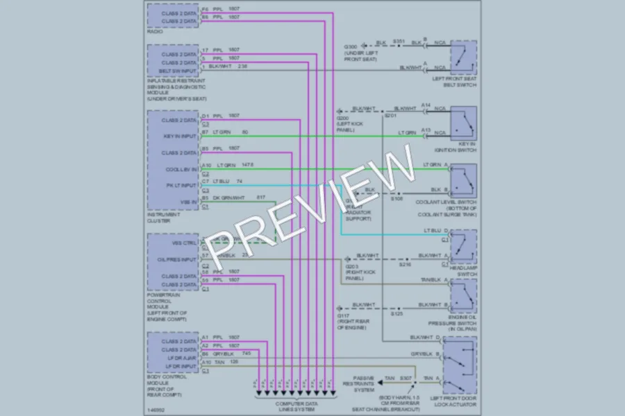 2001 Cadillac Eldorado Warning Systems wiring diagram preview