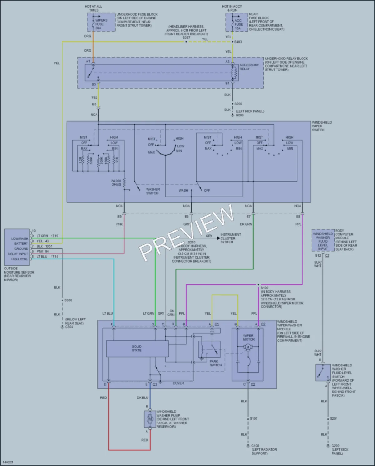 2001 Cadillac Eldorado Wiper Washer wiring diagram preview
