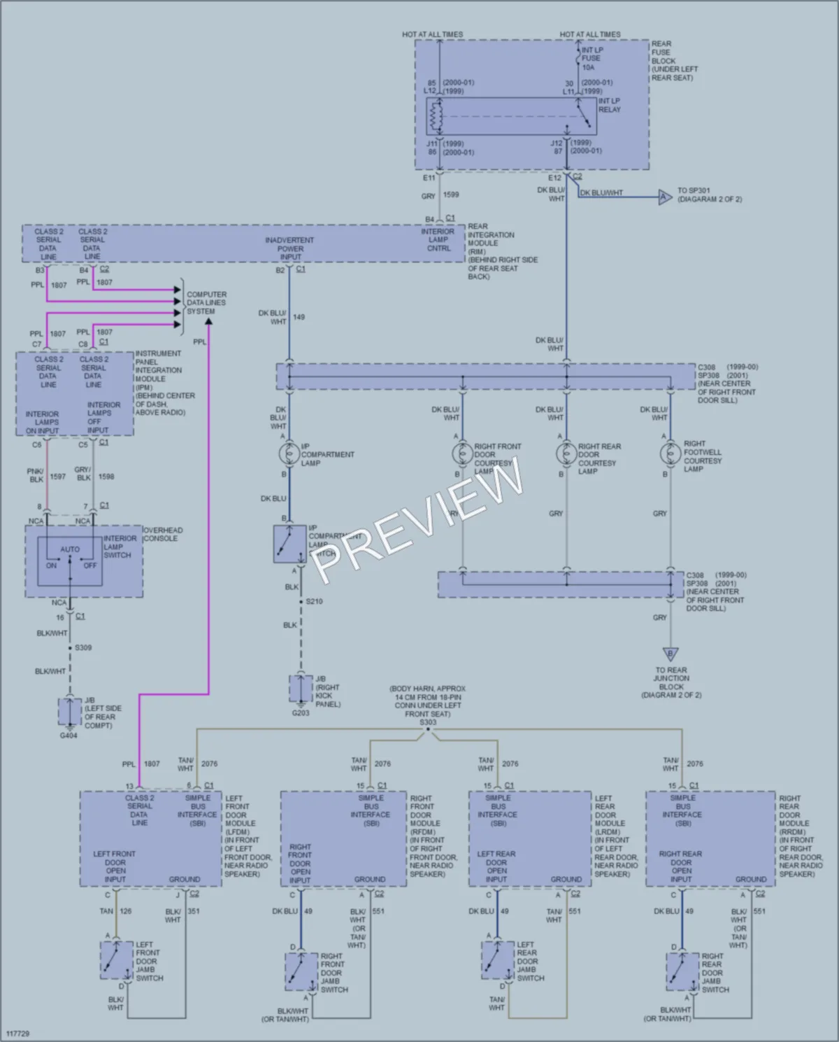 2001 Cadillac Seville Interior Lights wiring diagram preview