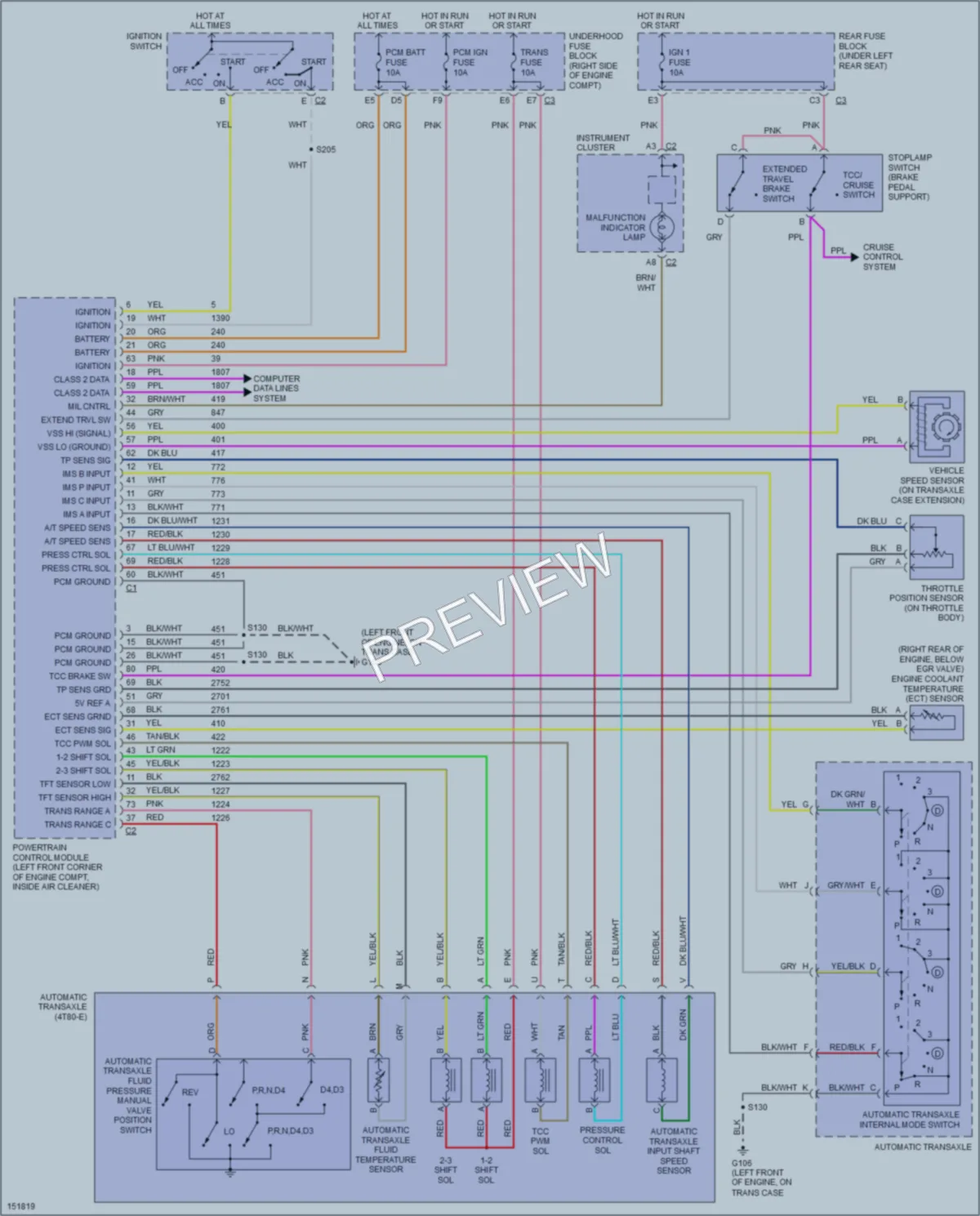 2001 Cadillac Seville Transmission wiring diagram preview