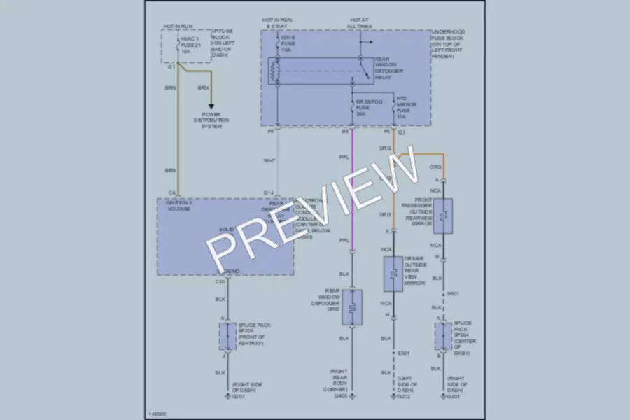 2001 Chevrolet Blazer Defoggers wiring diagram preview
