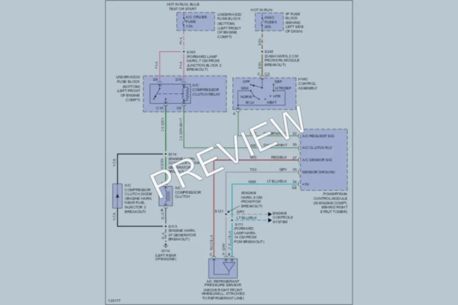 2001 Chevrolet Camaro Air Conditioning wiring diagram preview
