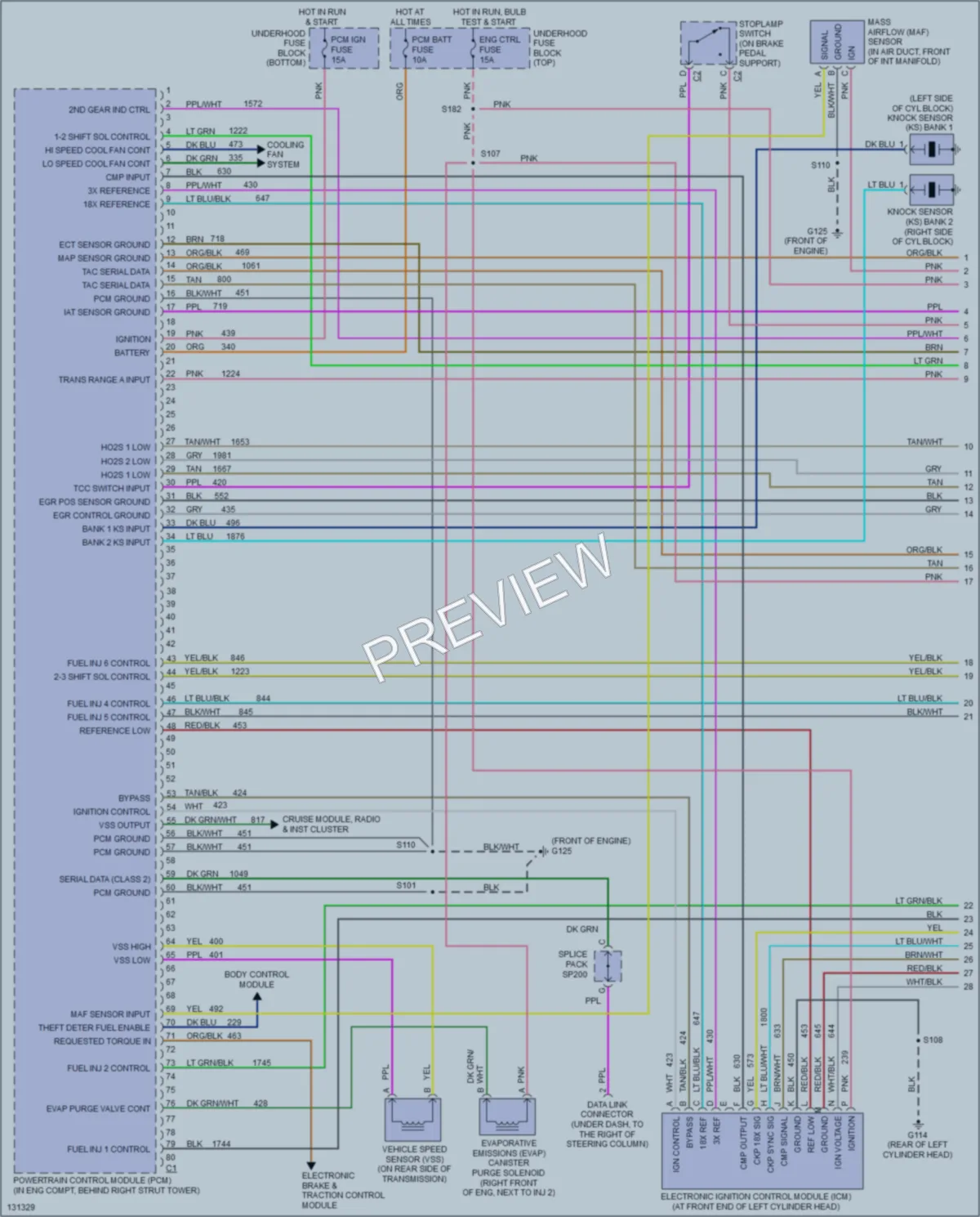 2001 Chevrolet Camaro Engine Performance wiring diagram preview