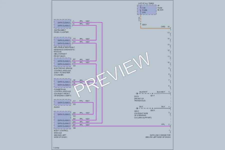 2001 Chevrolet Cavalier Computer Data Lines wiring diagram preview