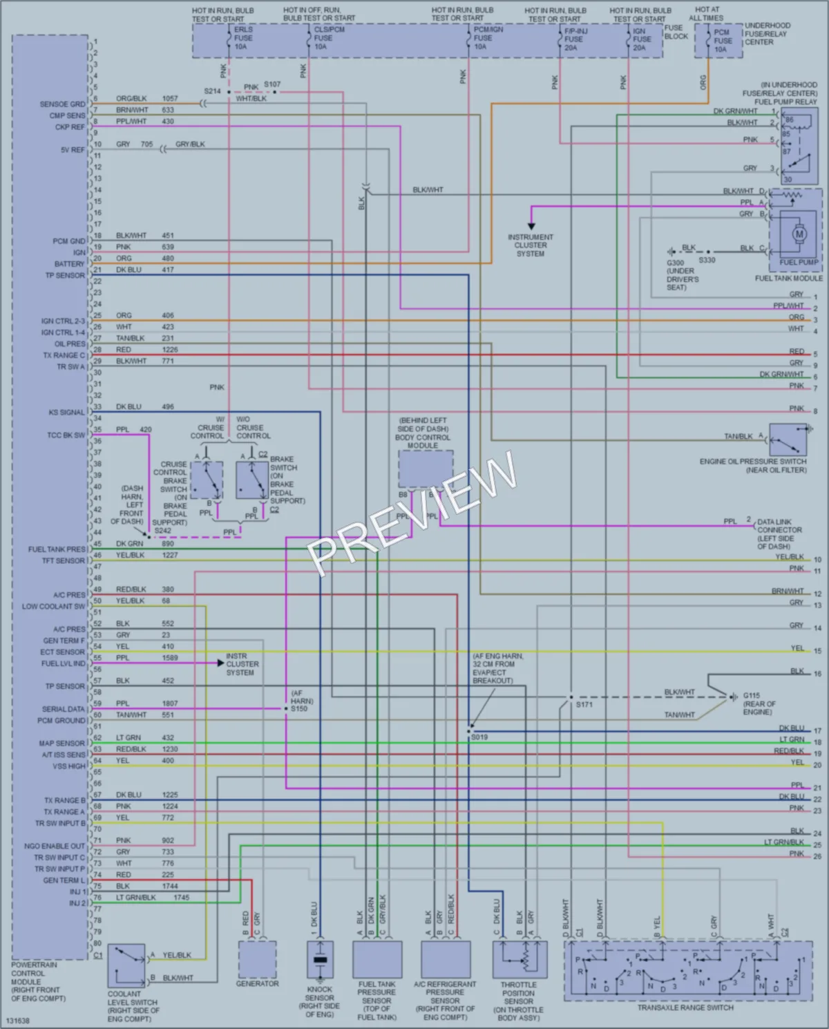 2001 Chevrolet Cavalier Engine Performance wiring diagram preview