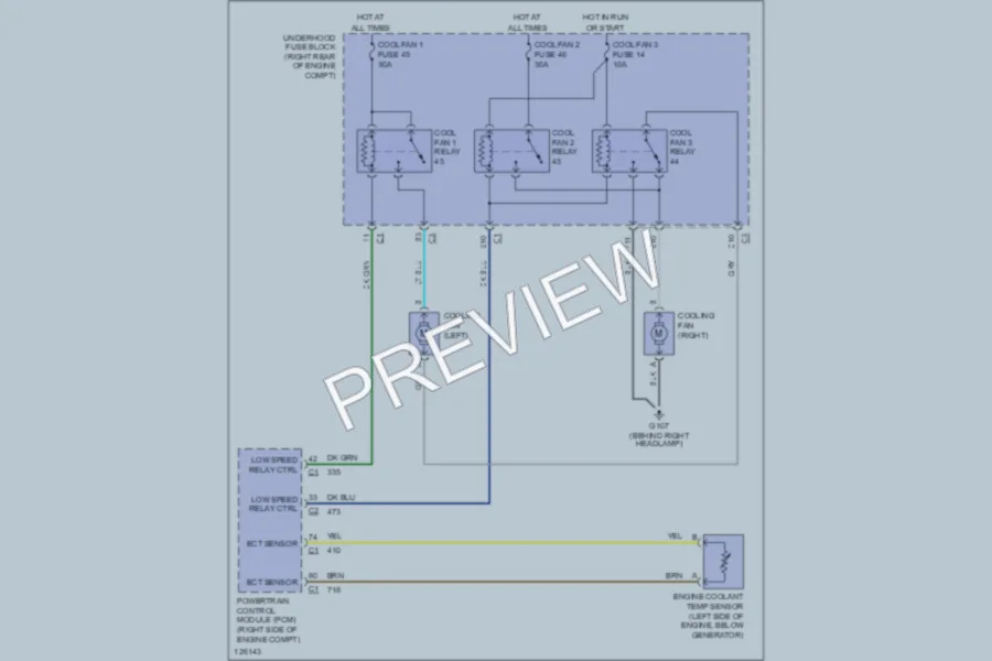 2001 Chevrolet Corvette Cooling Fan wiring diagram preview