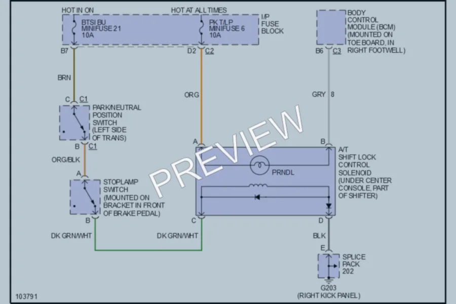 2001 Chevrolet Corvette Shift Interlocks wiring diagram preview
